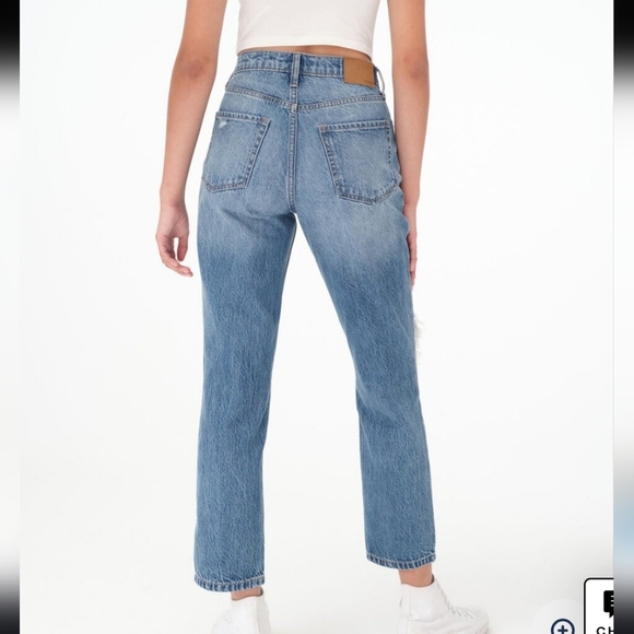 Aéropostale Blue Denim Mom Jeans New Without Tags Sz 2 Distressed - Picture 14 of 14